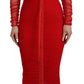 Elegant Red Bodycon Sheath Dress