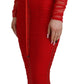 Elegant Red Bodycon Sheath Dress