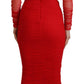 Elegant Red Bodycon Sheath Dress