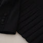 Elegant Black Stretch Wool Blazer