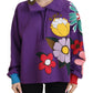 Elegant Purple Floral Pullover Sweater