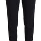 Elegant Black Wool-Silk Pants