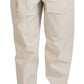 Chic Beige Cotton Trousers for Elegant Comfort