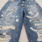 Chic Tattered Denim Pants - Indigo Essence