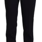 Elegant Black Wool-Silk Blend Trousers