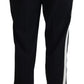 Elegant Black Wool-Silk Blend Trousers