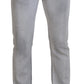 Elegant Gray Washed Cotton Blend Pants