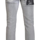 Elegant Gray Washed Cotton Blend Pants