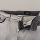 Elegant Gray Washed Cotton Blend Pants