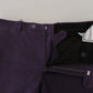 Elegant Purple Cotton Trousers