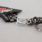 Elegant Silver and Black Designer Keychain