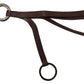 Brown Leather Silver Tone Metal Keyring Keychain