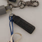 Multicolor Rocket Ship Silver Tone Metal Keychain