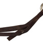 Brown Leather Silver Tone Metal Keyring Keychain