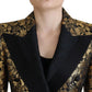 Elegant Black and Gold Floral Jacket