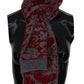 Red Grey Knitted Wrap Warmer Womens Shawl Scarf