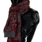 Red Grey Knitted Wrap Warmer Womens Shawl Scarf