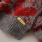 Red Grey Knitted Wrap Warmer Womens Shawl Scarf