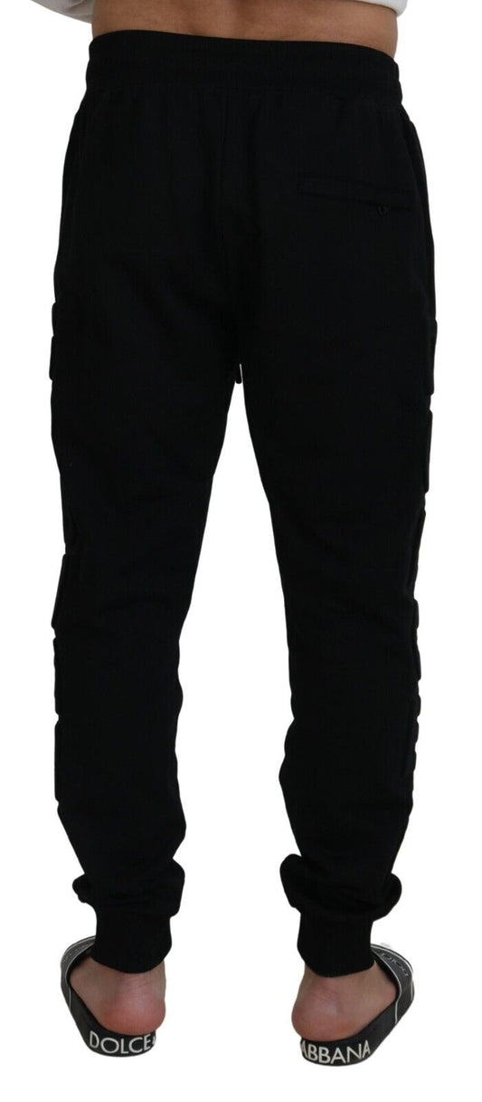 Elegant Black Cotton Jogger Pants