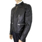 Burberry Men's Black Leather Diamond Quilted Biker Jacket