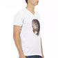 White Cotton Men's V-Neck T-Shirt