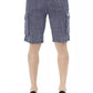 Blue Cotton Men Cargo Short