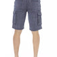 Blue Cotton Men Cargo Short