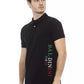 Black Cotton Men Polo Shirt