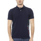 Blue Cotton Men Polo