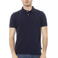 Blue Cotton Men Polo