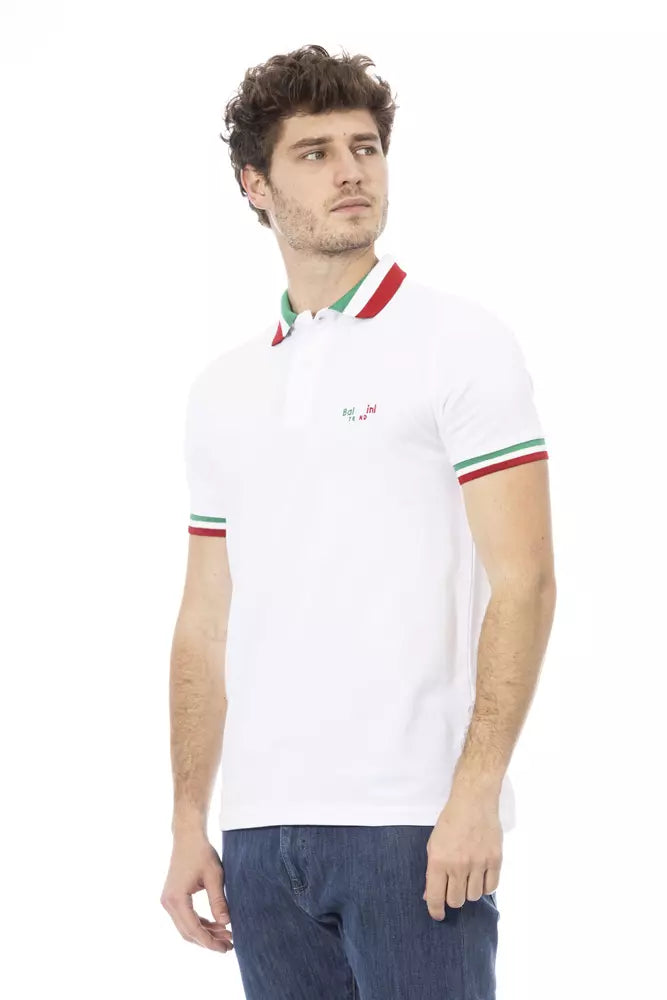 White Cotton Men Polo