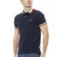 Blue Cotton Men Polo