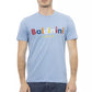 Light Blue Cotton Men T-Shirt