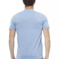 Light Blue Cotton Men T-Shirt