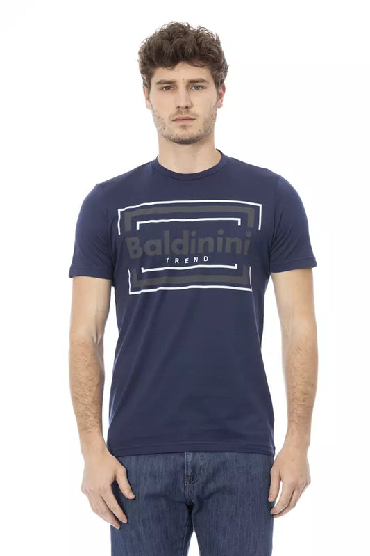 Blue Cotton Men's T-Shirt