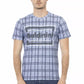 Light Blue Cotton Men T-Shirt