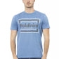 Light Blue Cotton Men T-Shirt