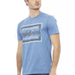 Light Blue Cotton Men T-Shirt