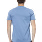 Light Blue Cotton Men T-Shirt