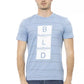 Light Blue Cotton Men T-Shirt