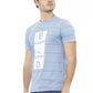 Light Blue Cotton Men T-Shirt