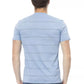 Light Blue Cotton Men T-Shirt