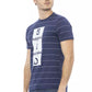 Blue Cotton Men T-Shirt