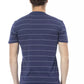 Blue Cotton Men T-Shirt