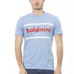 Light Blue Cotton Men T-Shirt