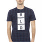 Blue Cotton Men T-Shirt