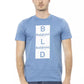 Light Blue Cotton Men T-Shirt