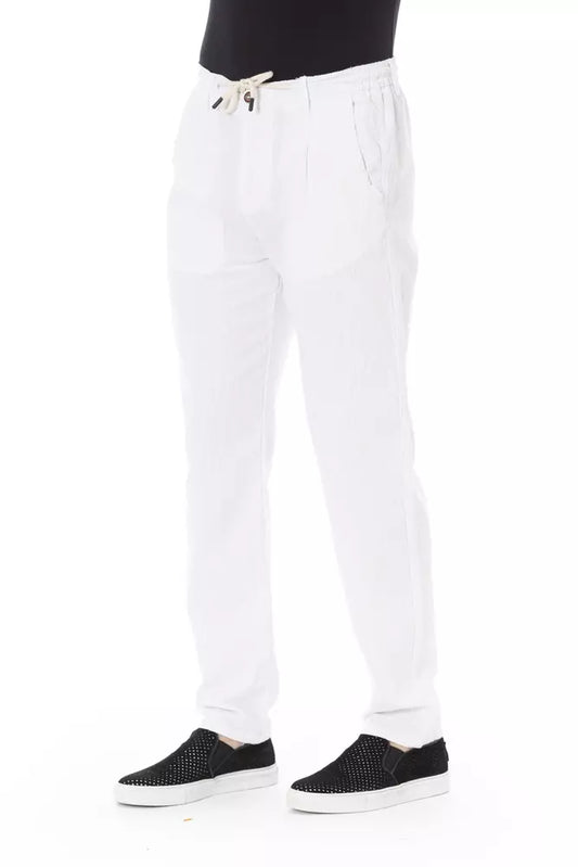 White Cotton Men Chino Trouser