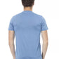 Light Blue Cotton Men T-Shirt