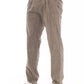 Beige Cotton Men Chino Trousers